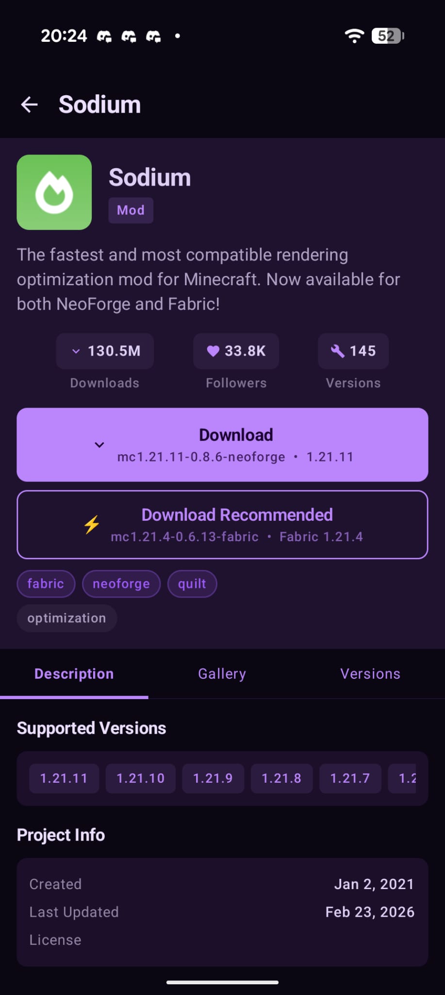 Mod Screen